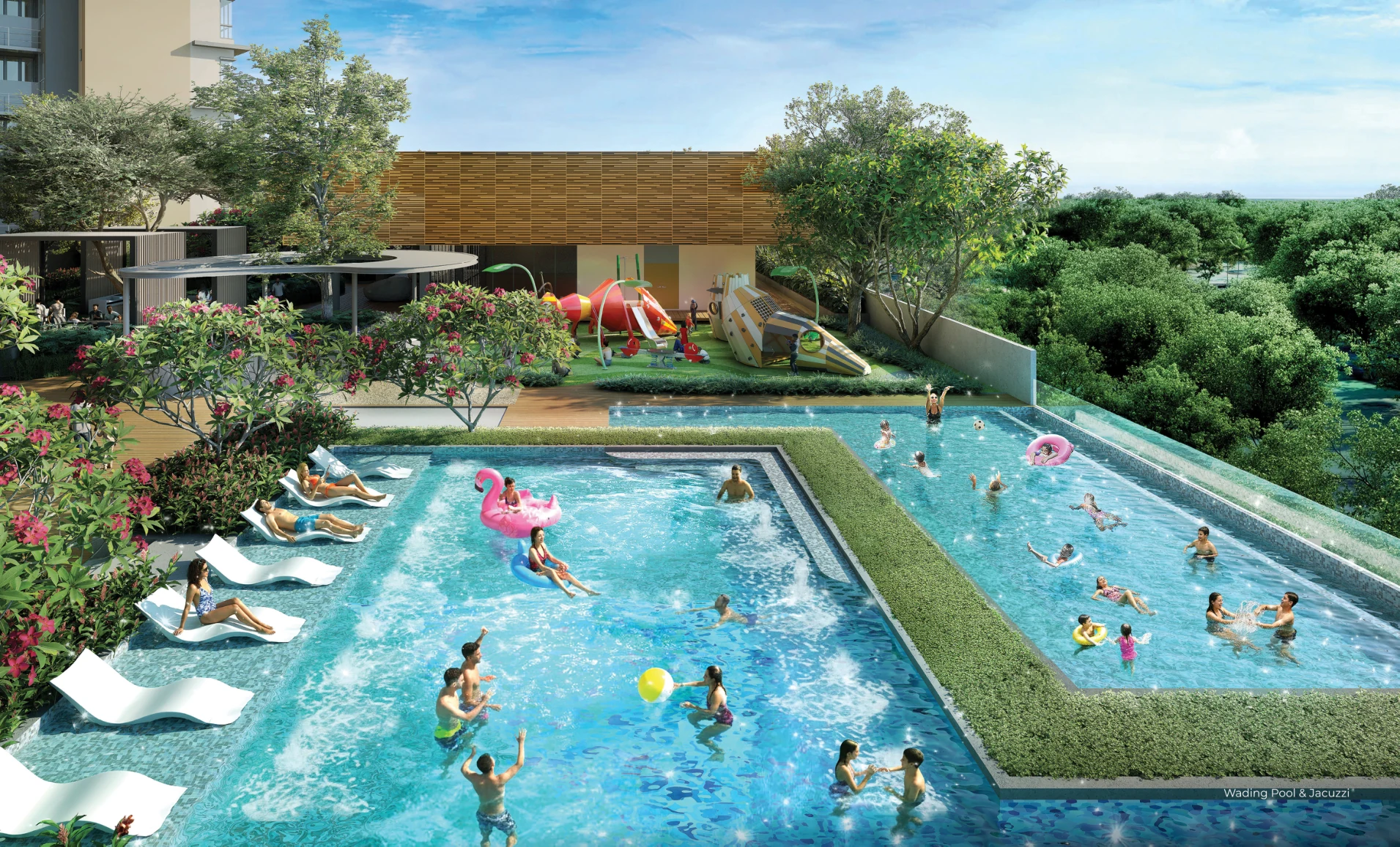 Hillview swimming pool and leisure deck